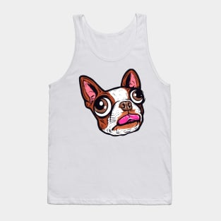 Brown Boston Terrier Face Tank Top